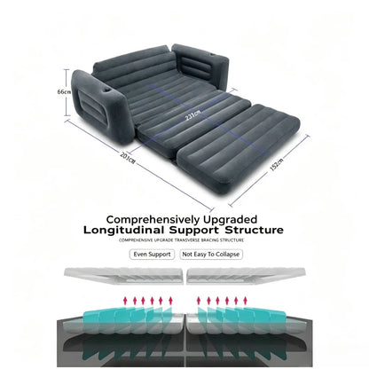 Double Foldable Inflatable Sofa Bed, Thickened Lazy Sofa Lounge Chair for Nap Rest Home Office Camping