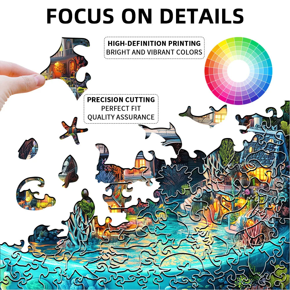 Wooden Fantasy Puzzle: Ideal Gift, Challenging Family Game & Home Decor Craft