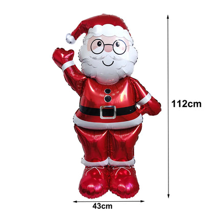 Standing Christmas Santa Claus Foil Balloon Christmas Tree Street Light Balloons Christmas Home Indoor Party Decorations New Yea
