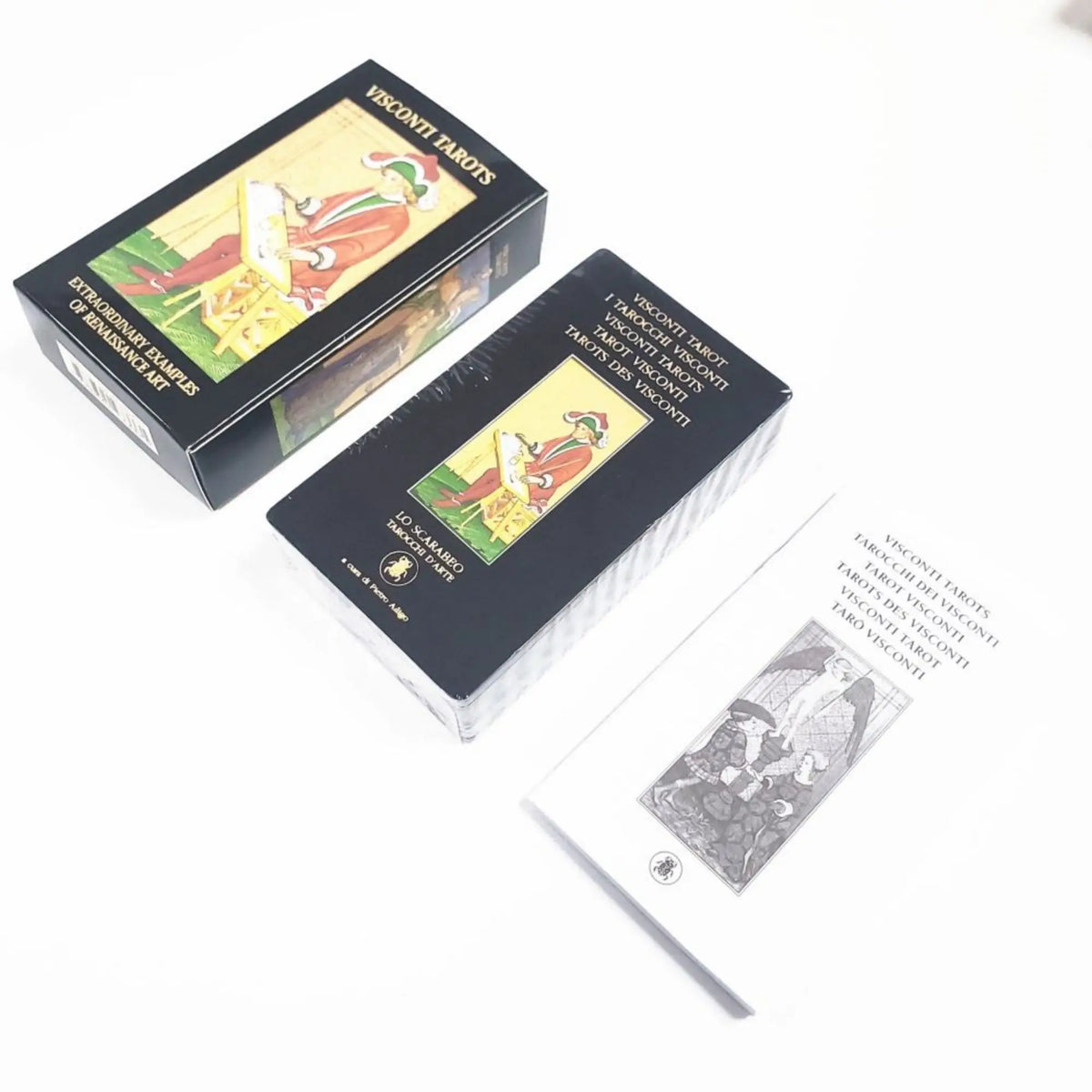 Hot Selling 12x7cm Visconti Tarot A 80 Deck Oracle Leisure Entertainment Card Family Gathering Divination Board Playing Game