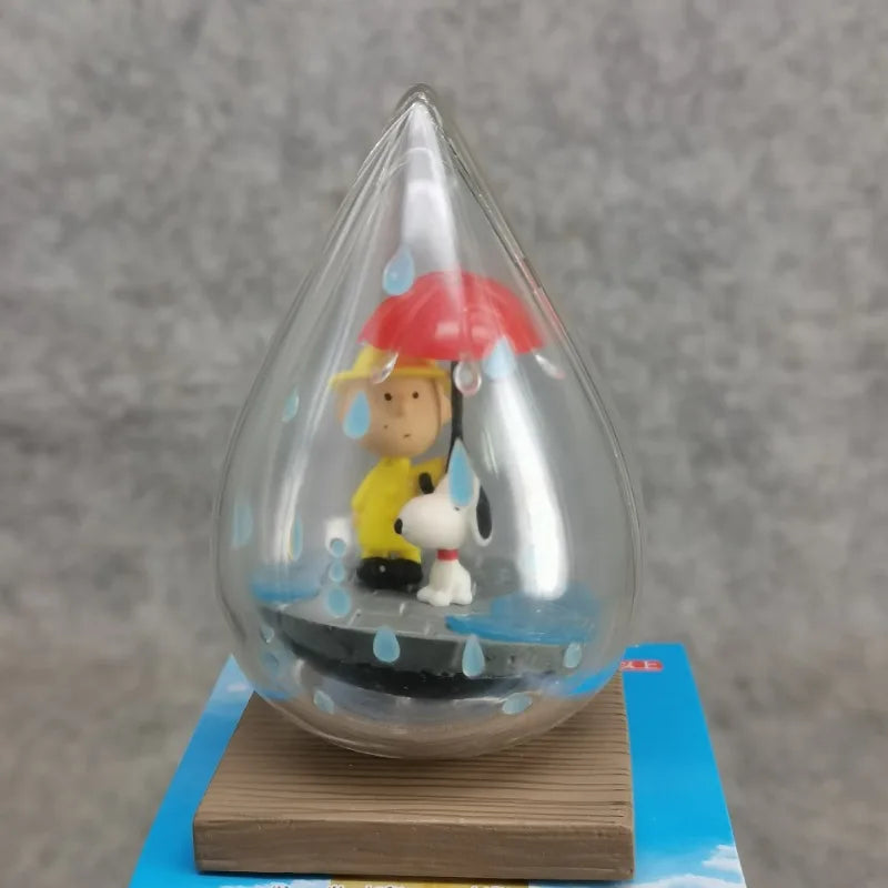 RE-MENT Snoopy Scene Blind Box Toys Bottle Weather Bottle Miniature Spike Andy Anime Figures Doll Model Toys Collect Ornaments
