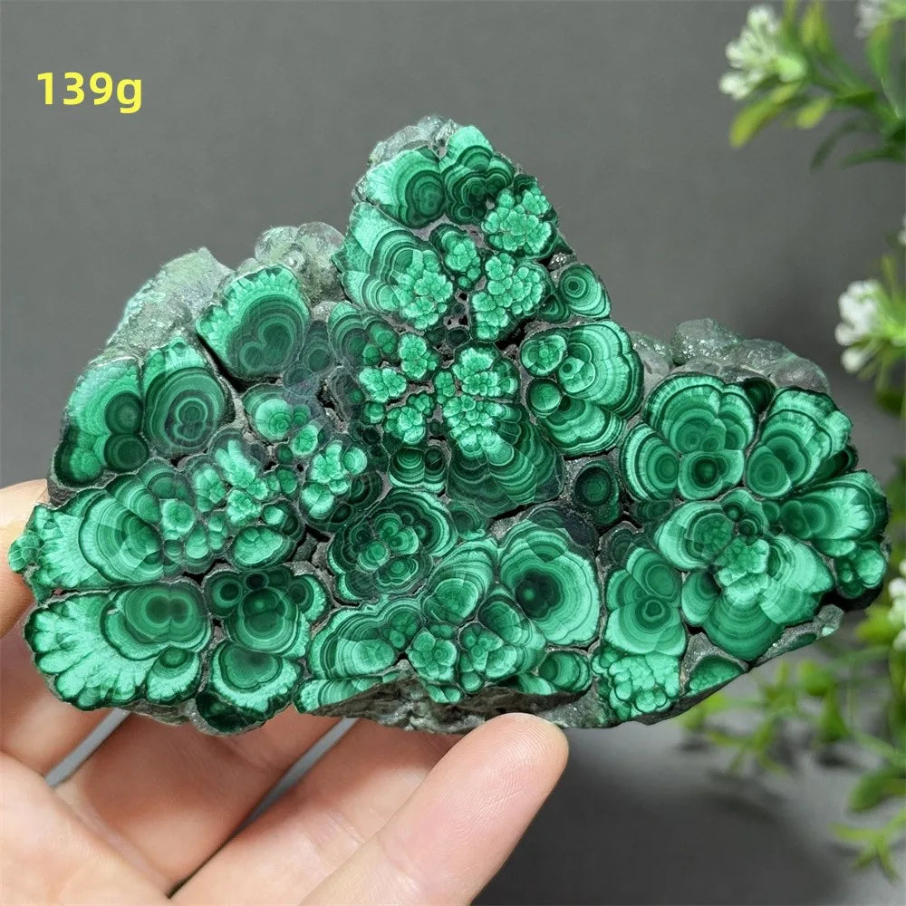 Natural High-Quality And Beautiful Malachite Slate Mineral Raw Stone Therapy Meditation Prayer Energy Home Decoration+Bracket