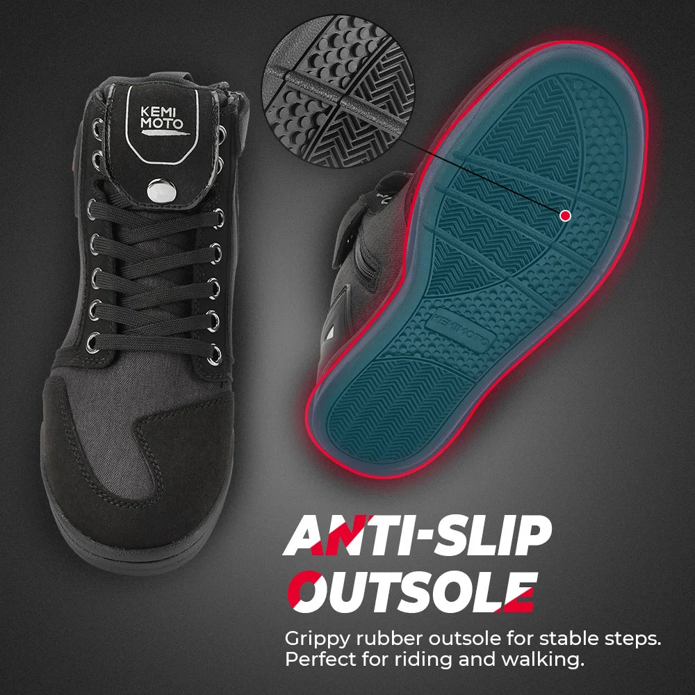 KEMIMOTO Motorcycle Shoes Summer Commuting Riding Men Boots Casual Rides Flat Shoes Anti-collision Protection Outdoor Activities