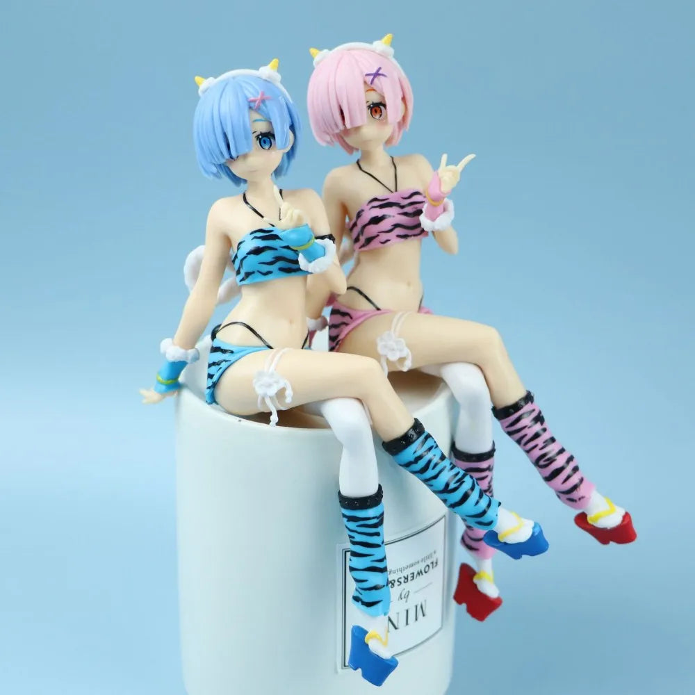 New Anime Figure Pajamas Leopard Bikini Sitting Posture Girl PVC Action Collection Model