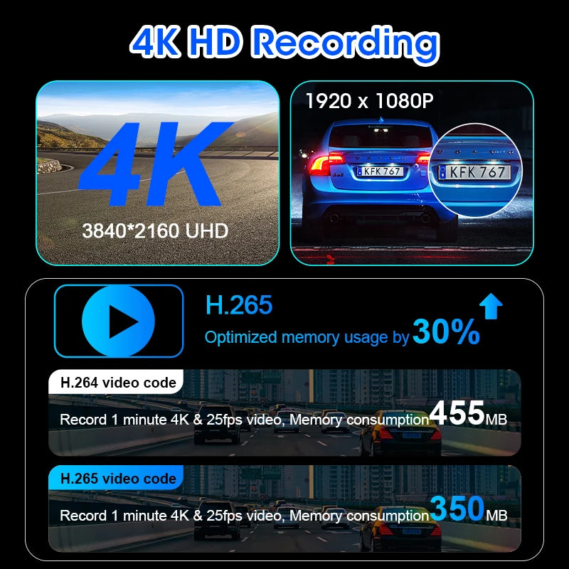 Develuck New 11.26'' 4K Car DVR Wireless CarPlay Android Auto Multimedia Player IPS Touch Screen Bluetooth Video Recorder FM AUX