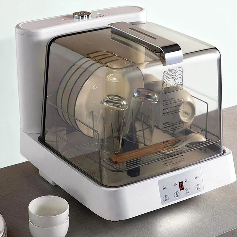 Transparent Household Countertop Mini Dishwasher, Portable Smart Automatic High-Temperature Dishwasher