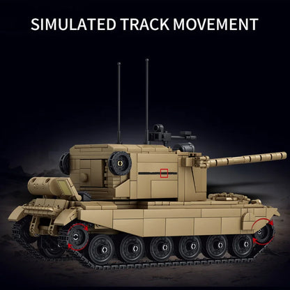 World Military War Ⅱ England FV4005 Tank Destroyer Building Blocks Bricks Set MOC FV4005 Heavt Tanks Kit Toys Gift For Adult