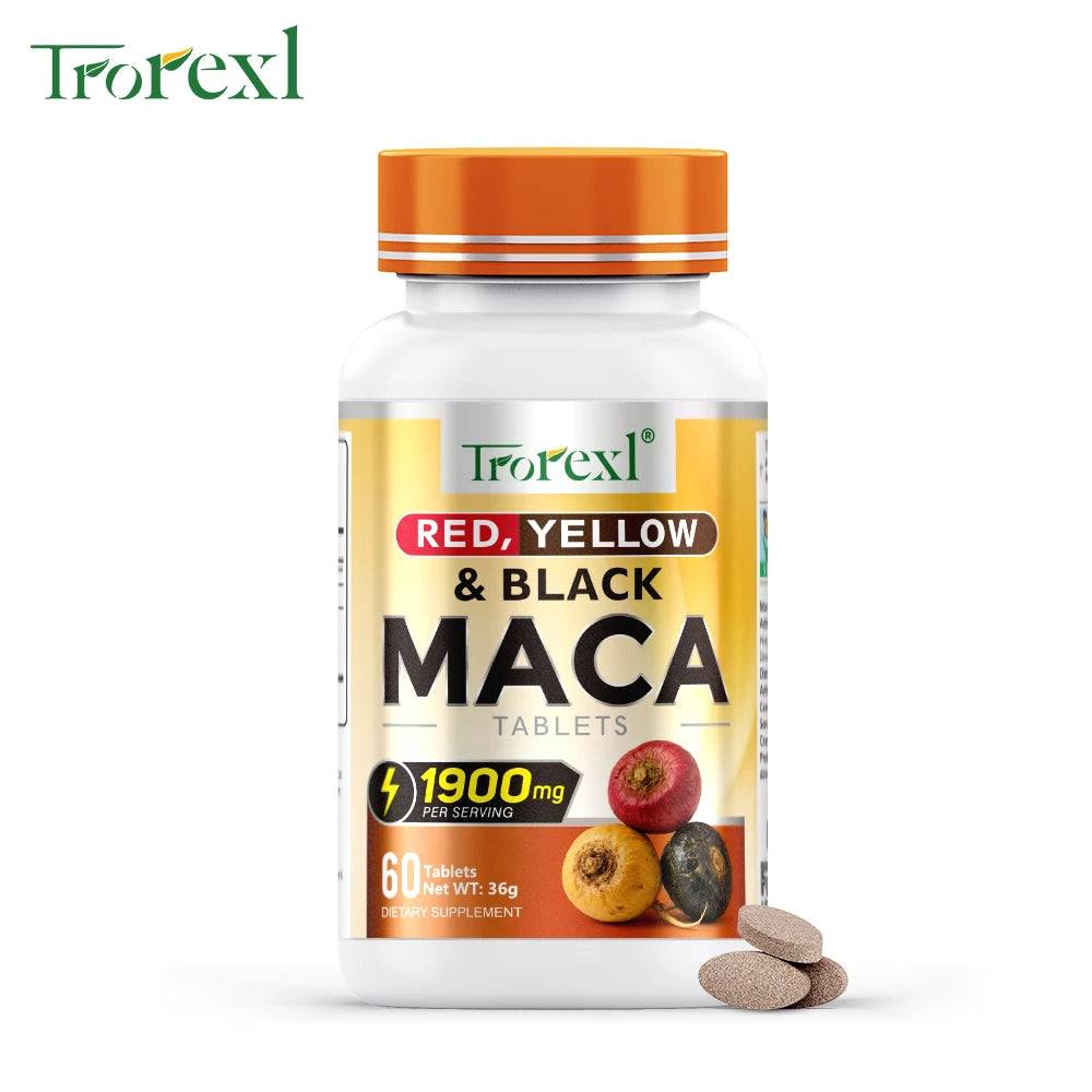 Natural Maca Root Tablets-Supports Vitality & Physical Performance, Balances Hormone, Overall Wellness