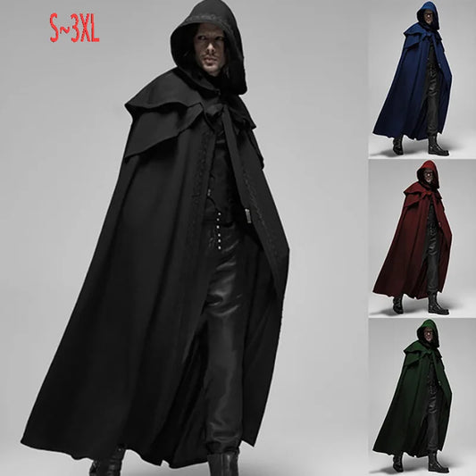 Halloween Party Medieval 4-color Cloak Gothic Men's Long Cloak