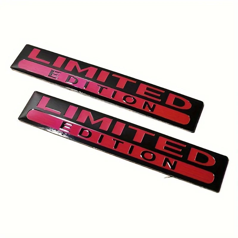 2PCS Metal Limited Edition 3D Car Body Badge Sticker Trunk Limited Edition Fender Emblem Decal Accessorie For Car Motorcycle Bik