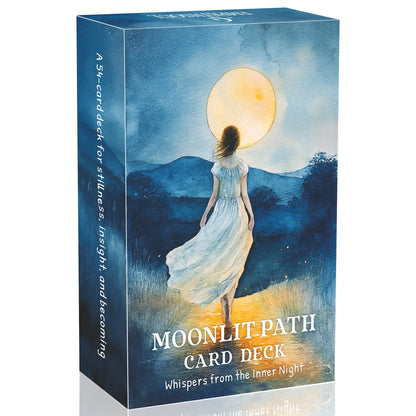 Moonlit Path Oracle Cards Deck, 54-Card, Watercolor Style Design, Daily Reflection, Self Exploration, Card Games, 12*7cm, 14+