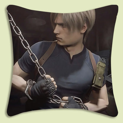 Pillow Covers Cartoon Leon Kennedy Sofa Decorative Home Double-sided Printing Short Plush Cute Cushion Cover