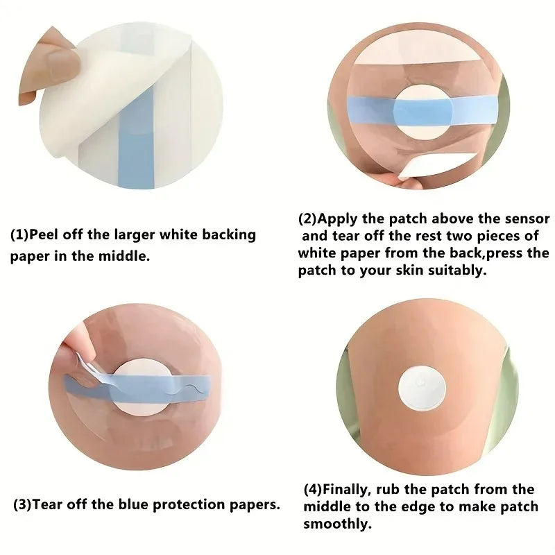 20/50 Packs Freestyle & Libre 3 Sensor Stickers: Waterproof, 14-Day Wear Adhesive Patches, Hypoallergenic, Latex-Free