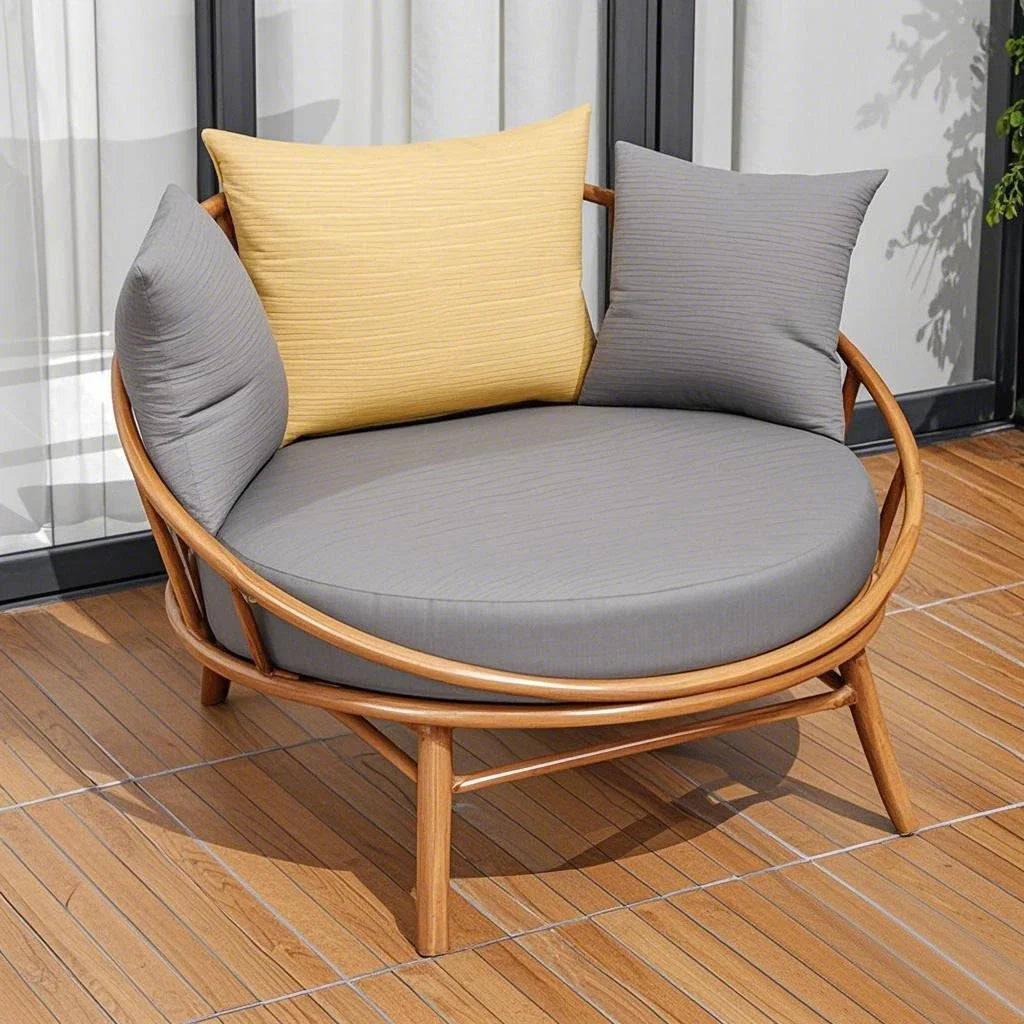 ABB  outdoor rattan bed round bed recliner Internet celebrity bed and breakfast garden hotel villa courtyard sofa