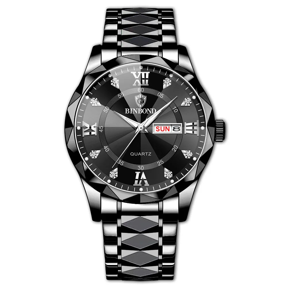 Male Mens Quartz Watches Top Brand Luxury Business Waterproof Luminous Large Dial Men Wristwatches Sports Stainless Steel Watch