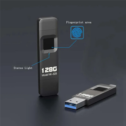 New!!1 Piece Fingerprint Encrypted U Disk Mobile Phone Computer Dual-Use High-Speed Transmission Flash Memory 128G For Iphone/IP