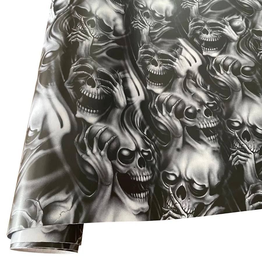 Premium Graffiti Skull Sticker Vinyl Wrap Film Roll Self Adhesive Decal Car Wrapping Foil with Air Release Bubble