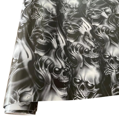 Premium Graffiti Skull Sticker Vinyl Wrap Film Roll Self Adhesive Decal Car Wrapping Foil with Air Release Bubble