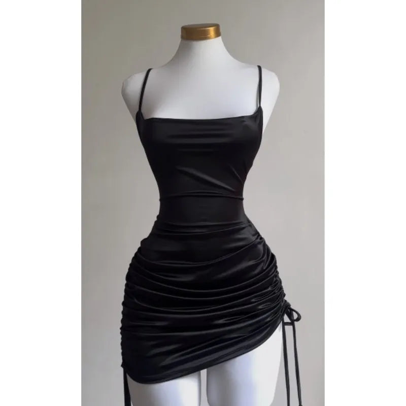 Europe USA explosive new cross-border dress summer high sense lace-up sexy halter spice bag hip skirt