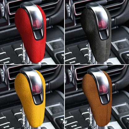 Car Gear Shift Knob Top Suede Wrap Trim Cover for Porsche Macan 95B Panamera 970 718 911 Interior Sticker Accessories