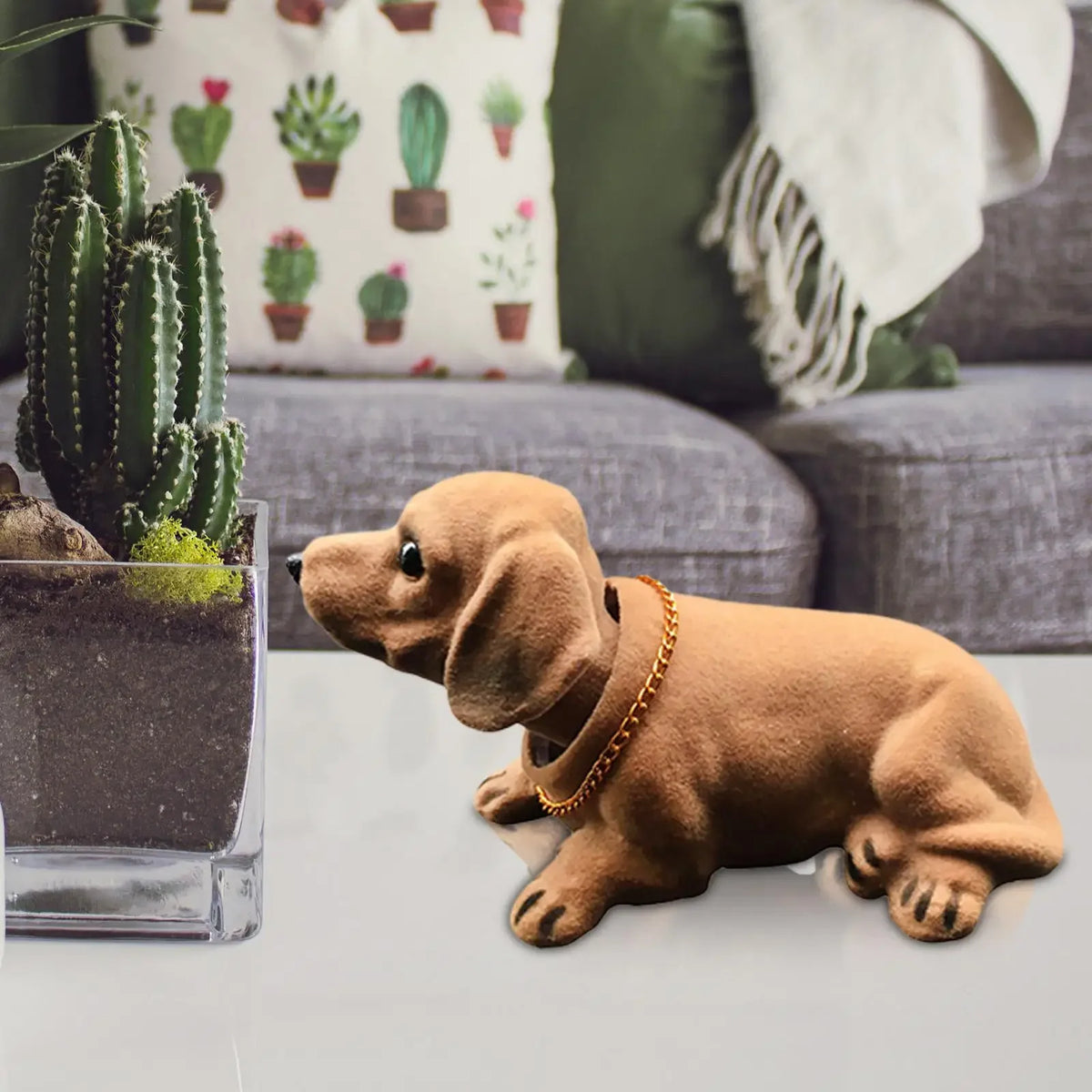 Bobble Head Dog Figure Car Decoration Cute Nodding Heads Puppy Ornament Creative Shaking Head Dog Toy for Vehicle Interior Decor