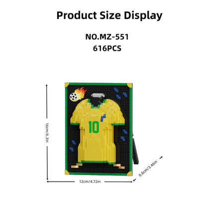 600 PCS 6 Styles Classic Cool Jersey Frame Building Block Toys, Family Assembly Games and Collectible Decorations, Holiday Gifts