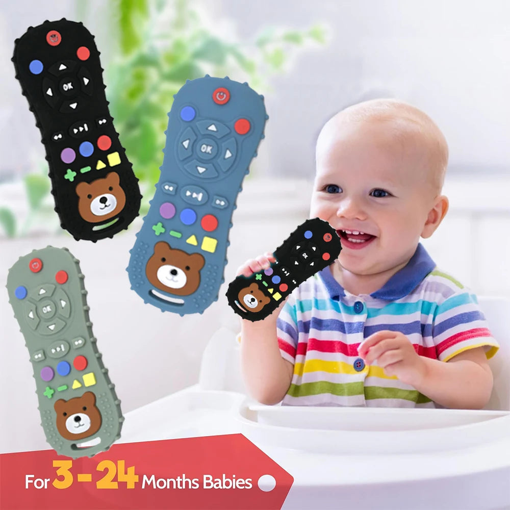 Novelty Silicone Simulation TV Remote Control Shape Soothing Toy Baby F