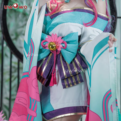IN STOCK UWOWO Ahri Cosplay Costume Game Spirit Blossom Cosplay Ahri New The Nine-Tailed Foxx Halloween Oufit