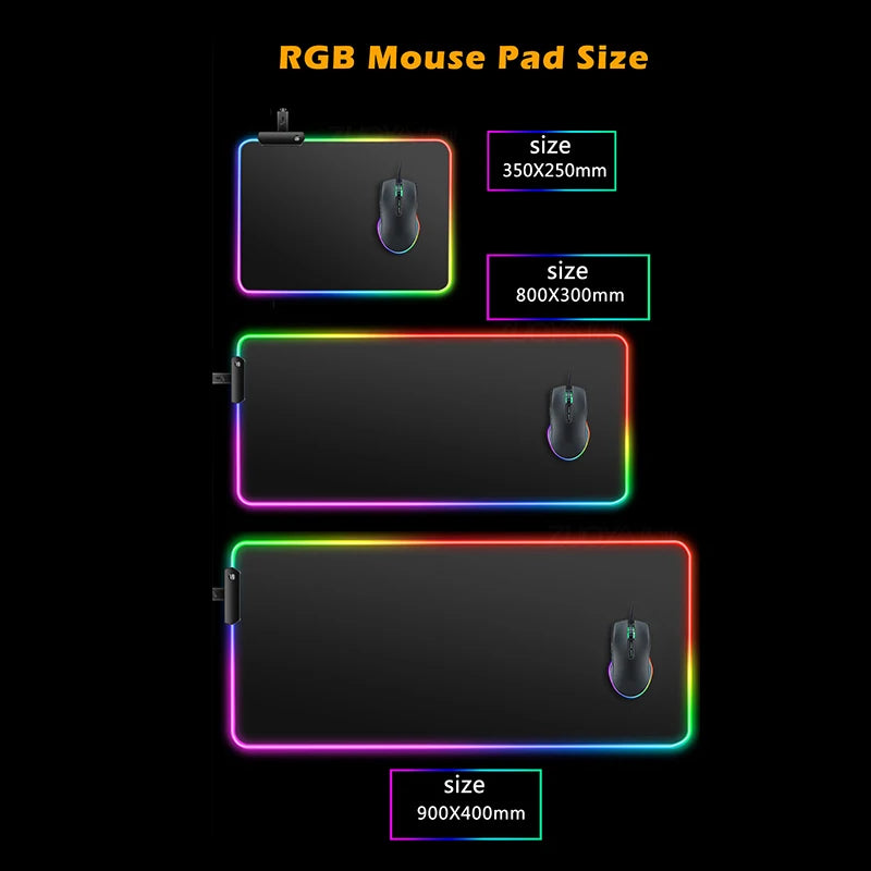 RGB Backlight Mouse Pad N-naruto Itachi Uchiha Anime Gabinete Gamer Computer LED Desk Mat Keyboard Gaming Accessories Mousepad