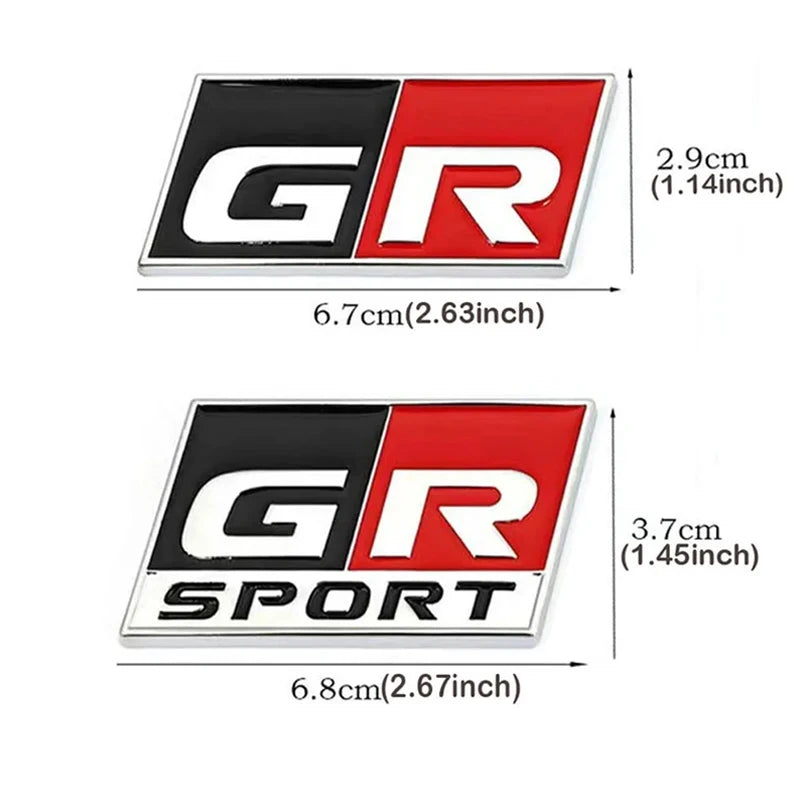 3D Metal Car Sticker Labeling Emblem Badge Decals For Toyota GR Sport C-HR RAV4 Corolla Yaris Camry Prado Prius Auto Accessories