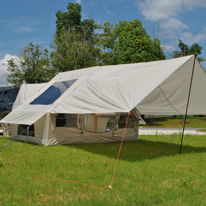 Inflatable Car Tent with Skylight,Blow up Car Rear Tent with 3m Canopy,Inflatable SUV Tailgate Tent with One Bedroom& One Hall