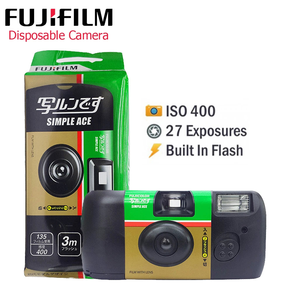 1-6PCS Fujifilm QuickSnap ACE 400 Power Degrees with Flash 27 Photo Exposures Single Use One Time Use Disposable Film Camera
