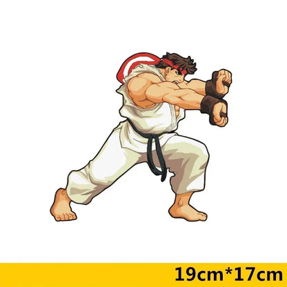 19cmx17cm Car Stickers - Arcade Game Ryu Ken Masters Funny Creative Decals Auto Scratch Cover Tuning Styling Street Art Car Deca