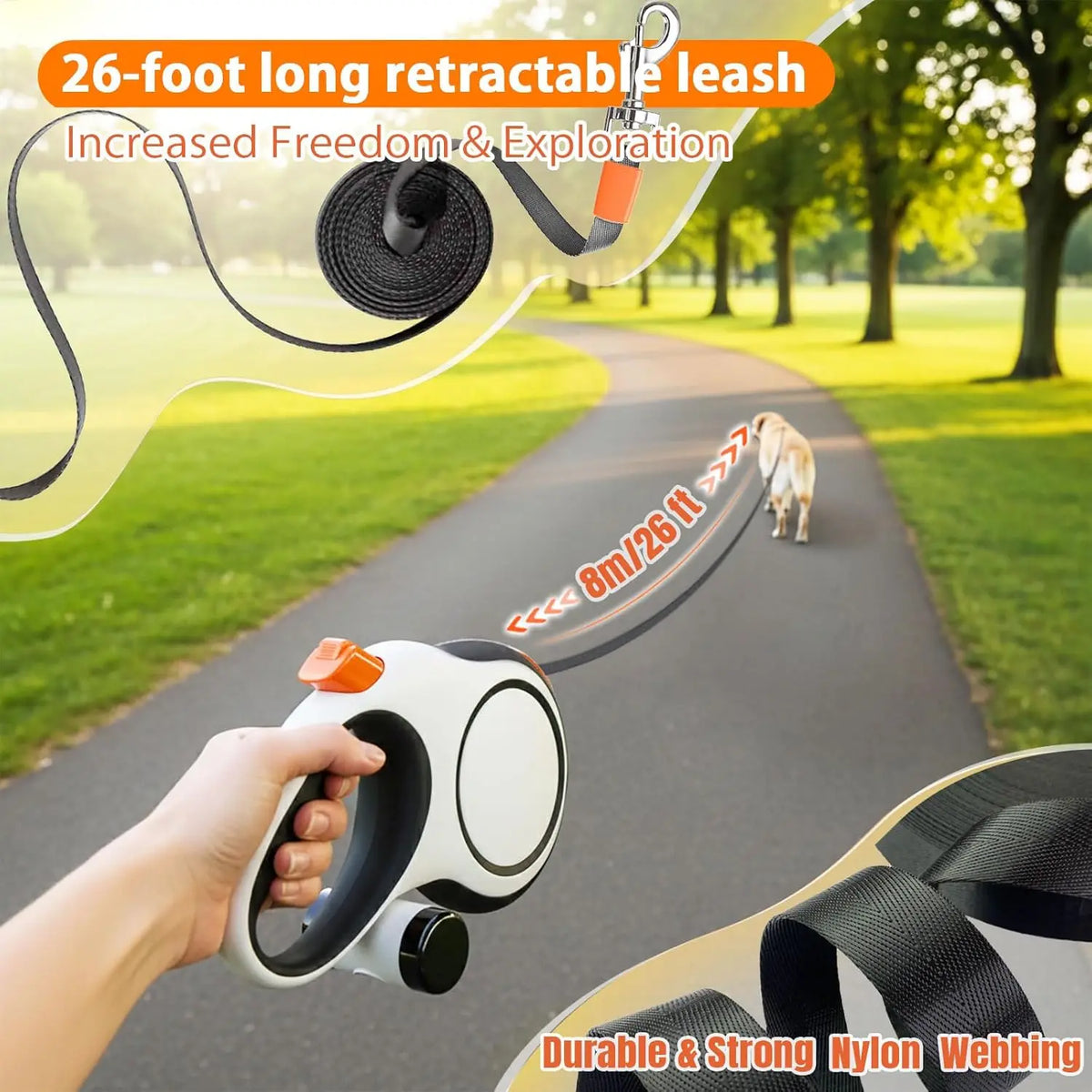 5m 8m 50kg Dog Leash Retractable Roulette Collar for Small Big Dogs Accessories Adjustable Walking Hiking French Bulldog Rope