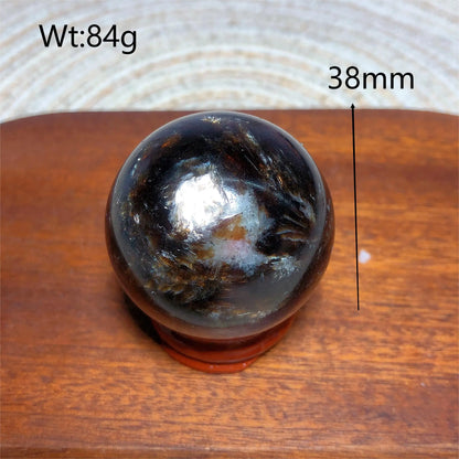 Natural Crystal Phlogopite Golden Flashy Mica Sphere Painting Gemstones Mineral Energy Reiki Home Decorations Gift