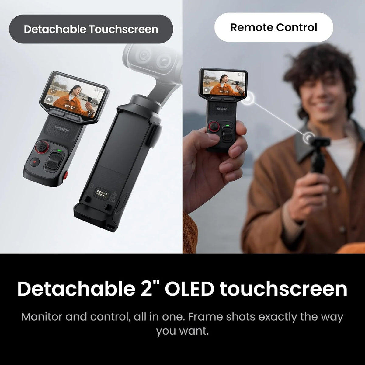 Insta360 Luna Ultra Dual Lens Gimbal Camera 8K 1 Inch Sensor Detachable OLED Touch Screen Vlog Pocket Cam Standard Bundle