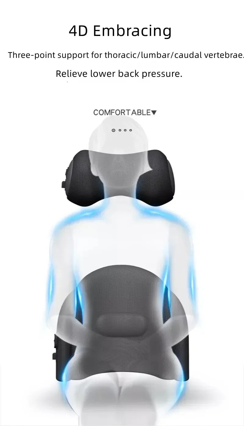 NEW Car Neck Cushion Lumbar Support Electric Men Massage Neck Car Neck Pillow Outdoor Car Accessories Home Car Massage Seat