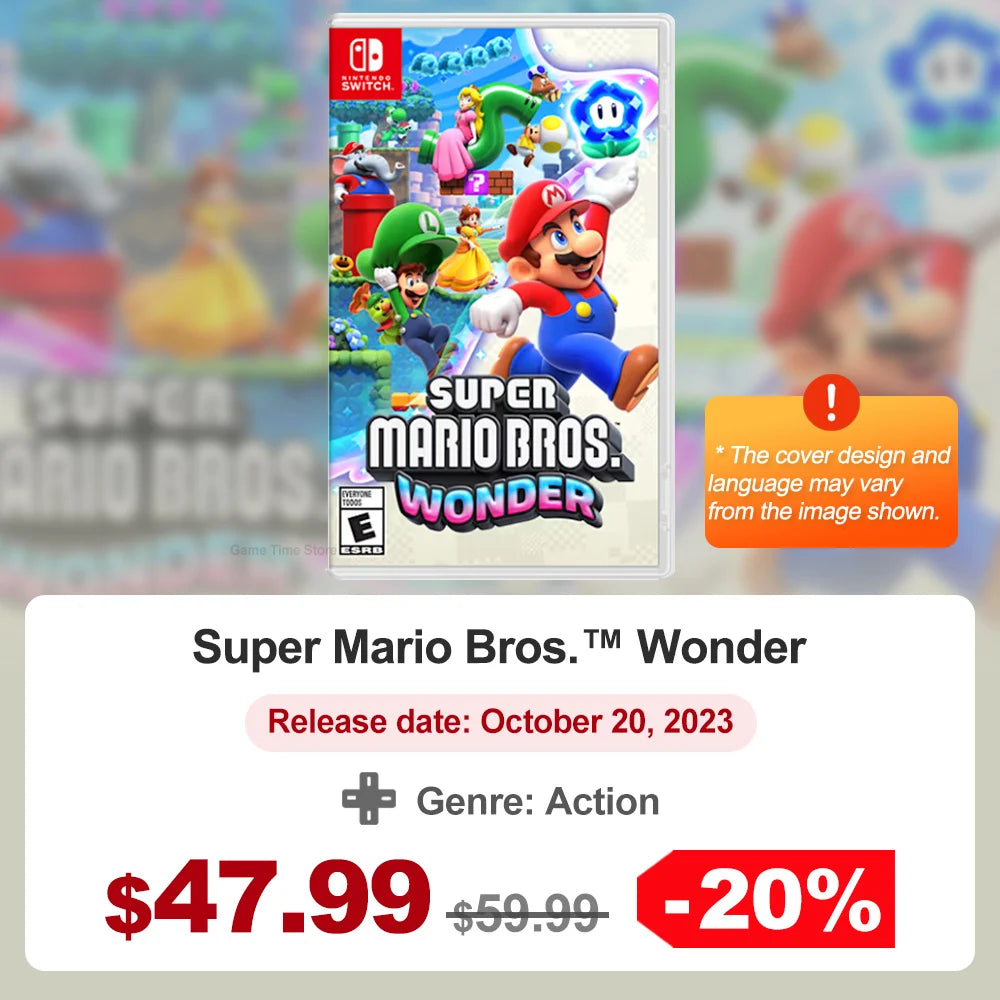 Super Mario Nintendo Switch Games Mario Bros Wonder Kart 8 RPG Mario Strikers Odyssey 3D World Fury U Deluxe Party Superstars