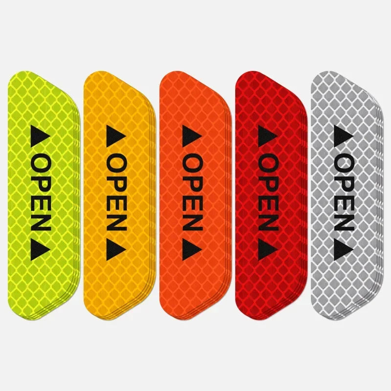 10/50PCS Reflective Car Door Sticker Safety Opening Warning Reflector Tape Decal Auto Exterior Reflector Car Accessories