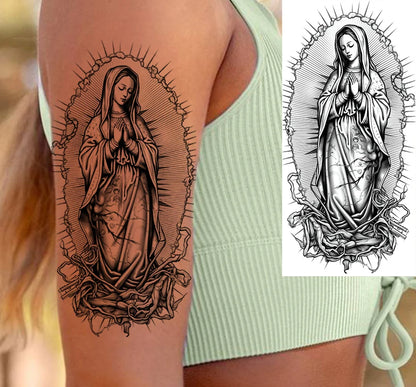 1 Sheets Chicano Prison Gangster Temporary Tattoos For Women Men Adults Fake Tattoo Sticker Water Transfer Self Adhesive Arm Leg