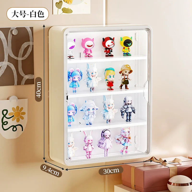 Wall Mounted Storage Box For Action Figures Magnetic Suction Display Rack Organizer for Blind Box Toy Dustproof Doll Storage Box