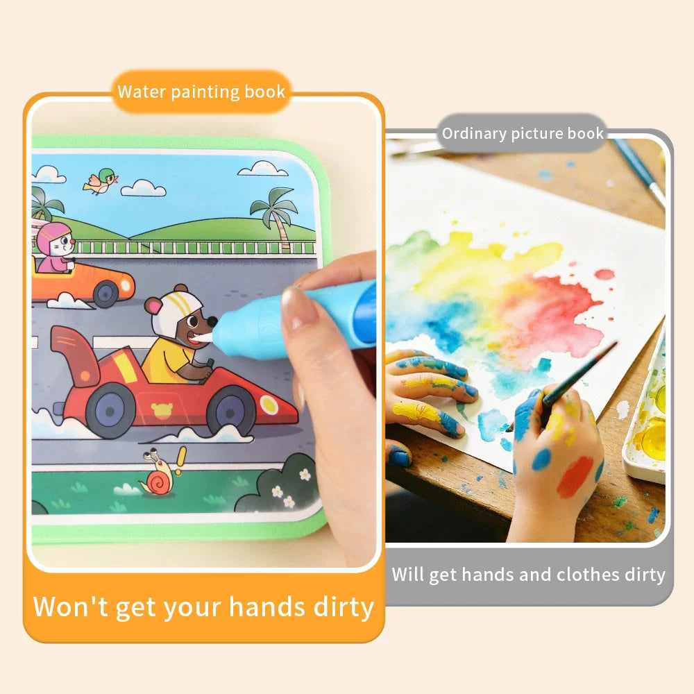 Montessori Toys Reusable Water Drawing Books Coloring Painting Book Drawing Toys Sensory Education Toys for Birthday Gift