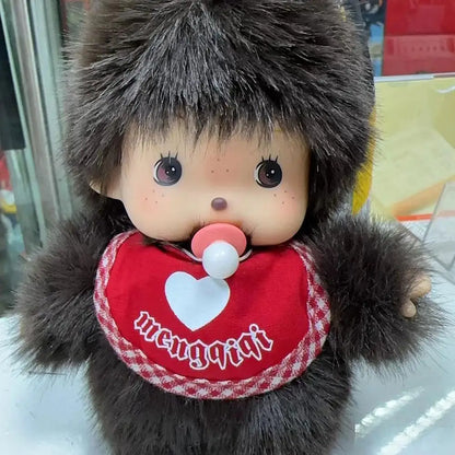 15/20cm Kawaii Mengqi Doll School Bag Pendant Decoration Girl Monkey Plush Doll Pp Cotton Birthday Toy Keychain DIY Gift Mochi