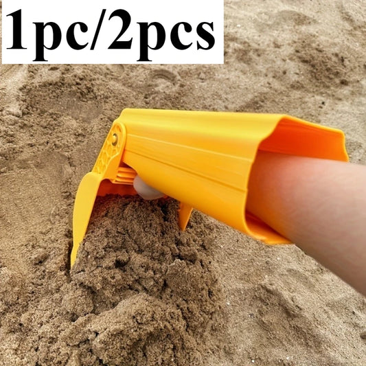 1pc/2pcs Pro Sand & Snow Shovel - Vibrant Orange Beach Digging Tool for Kids/Adults, Heavy-Duty Plastic Snow Toy