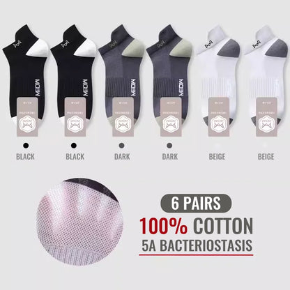 MiiOW 100% Pure Cotton Short Socks Men Ankle Sock Business Dress Ear-lifting Heel Protection Deodorant Antibacterial Sports Sock