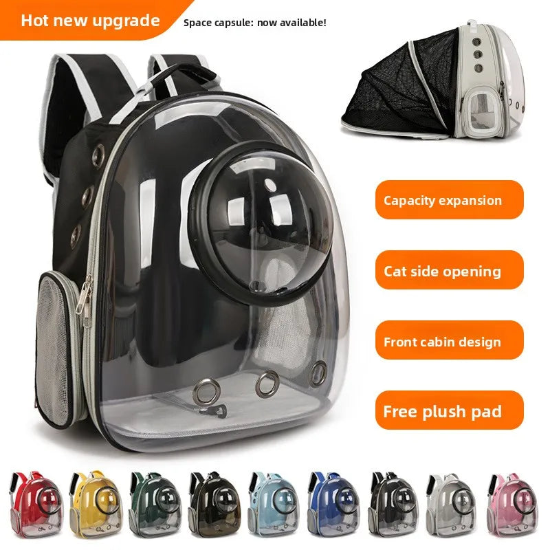 Cat Bag Pet Backpack Going Out Portable Transparent Space Capsule Pet Bag Panoramic Cat Supplies Breathable Backpack