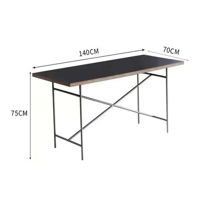 Stainless Steel Leg Rectangular Solid Wood Conference Table Office Desk Writing Living Room Table Mesa Office Furniture KMOD