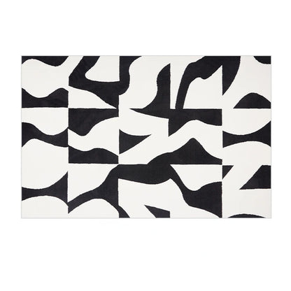 Modern Luxury Carpets for Living Room Fluffy Soft Plush Rug Black White Lines Bedroom Decor Carpet Large Area Washable Study Mat
