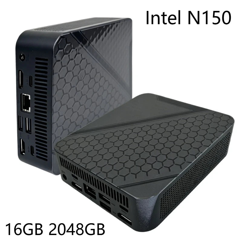 2026 Intel N150 Portable Mini PC 16GB DDR4 M.2 NVMe SSD 512GB WiFi6 BT5.2 Silent Cooling Triple 4K Office Home Desktop Pro