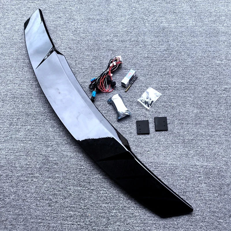 Universal Intelligent Electric Lift Spoiler Led Light Trunk Wing Lip ABS Carbon Fiber Car Modification For Hatchback & Sedan
